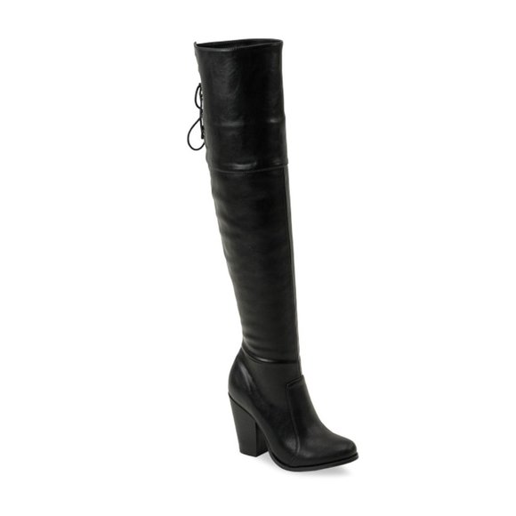 Chase + Chloe Shoes - Chase & Chloe Max-2 Women's Over The Knee Thigh High Suede Chunky Heel B…